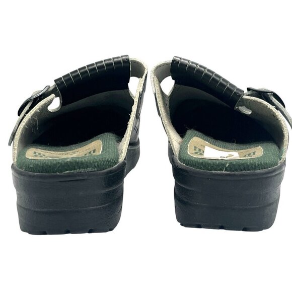 BRA SKO Black Leather Comfort Clogs Size 45 US 11 Nursing Medical Sweden - Picture 5 of 13